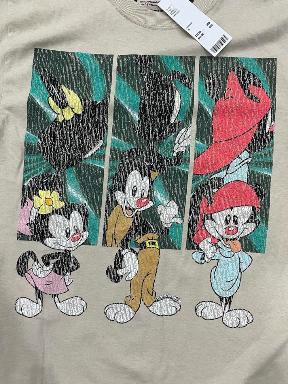 Rare ANIMANIACS Beige Graphic Tee